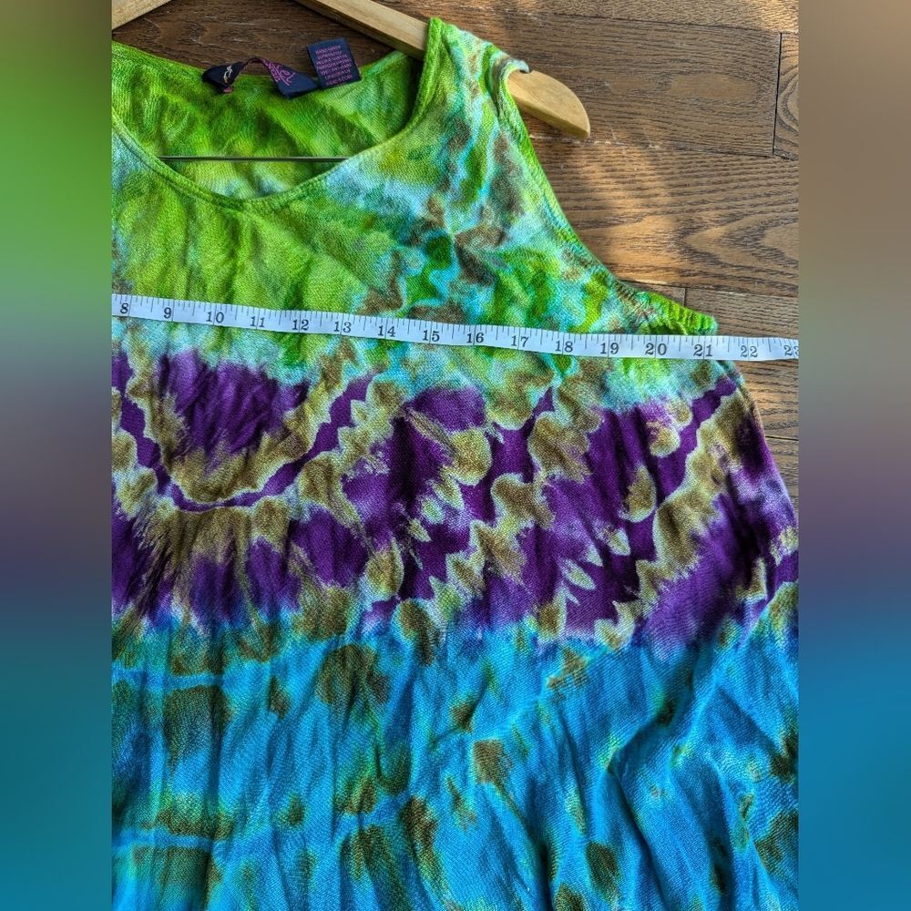 Model France summer umbrella coverup dress one size boho hippie tie die beachy - Picture 7 of 8